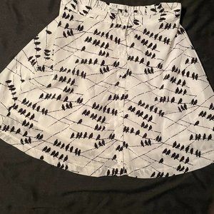 Silk B/W bird skirt